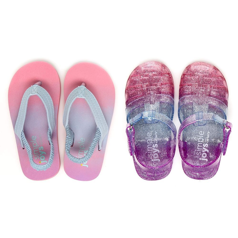 Simple Joys by Carter's Girls Kimmie Nora Jelly Sandal Set Of 2 Size 7 Toddlers